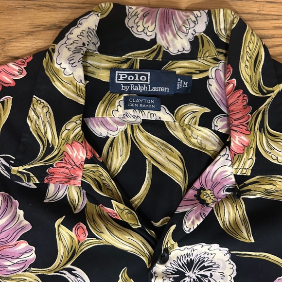 90s Vintage Polo Ralph Lauren Clayton Floral Button up Shirt GQ - Picture 2 of 2